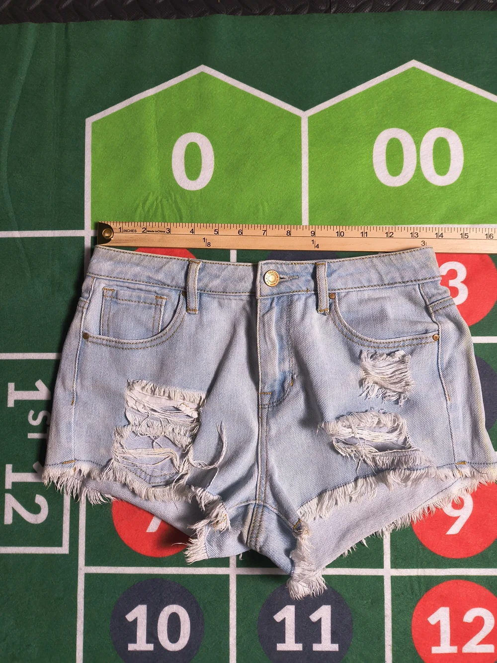 PacSun High Rise Festival Short Women's 25 Light Wash Distressed Denim Shorts